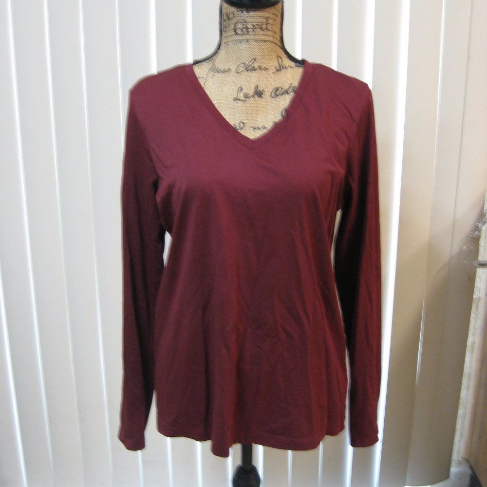 NWOT Lands End red tee t shirt top S small